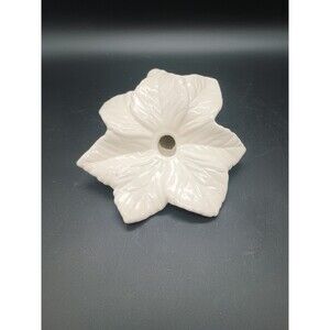 Art POTTERY Ceramic Bridal Wedding Bouquet Holder Floral Creamy White Epergne